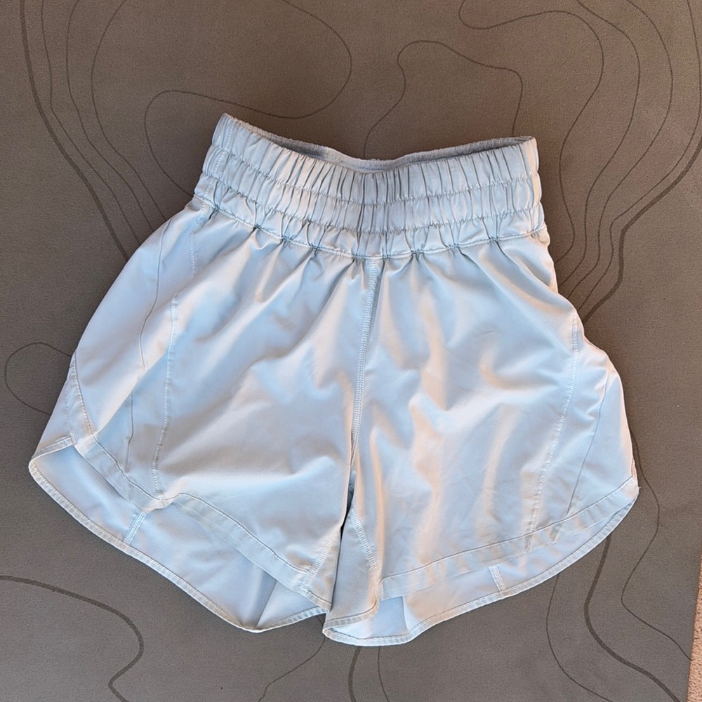 Blue Athletic Shorts with Elastic Waistband and Lightweight Fabric